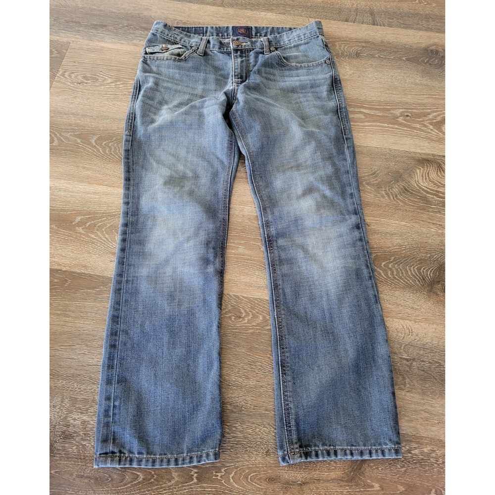 Rock & Republic Neil Jeans Bootcut Embellished Pockets Light Wash 32x30 #18